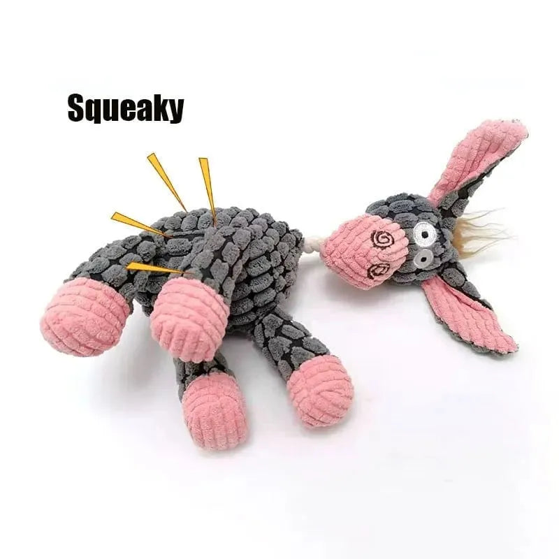 Anxiety-reducing tough plush dog toy for aggressive chewers, super durable and perfect for comforting play.