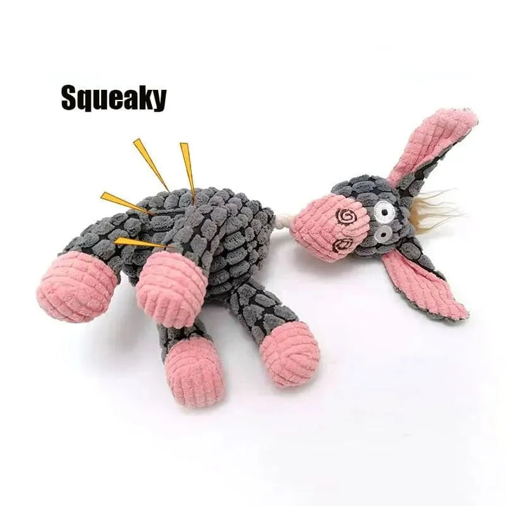 Anxiety-reducing tough plush dog toy for aggressive chewers, super durable and perfect for comforting play.