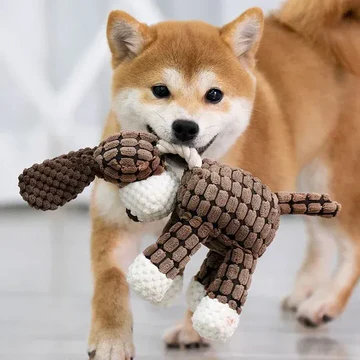 Aggressive chewer plush dog toy, super durable, with a squeaker for added fun and long-lasting entertainment.