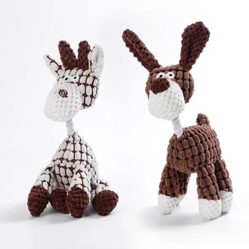 Indestructible-style plush dog toy for aggressive chewers, ensuring hours of safe, engaging playtime and bite satisfaction.