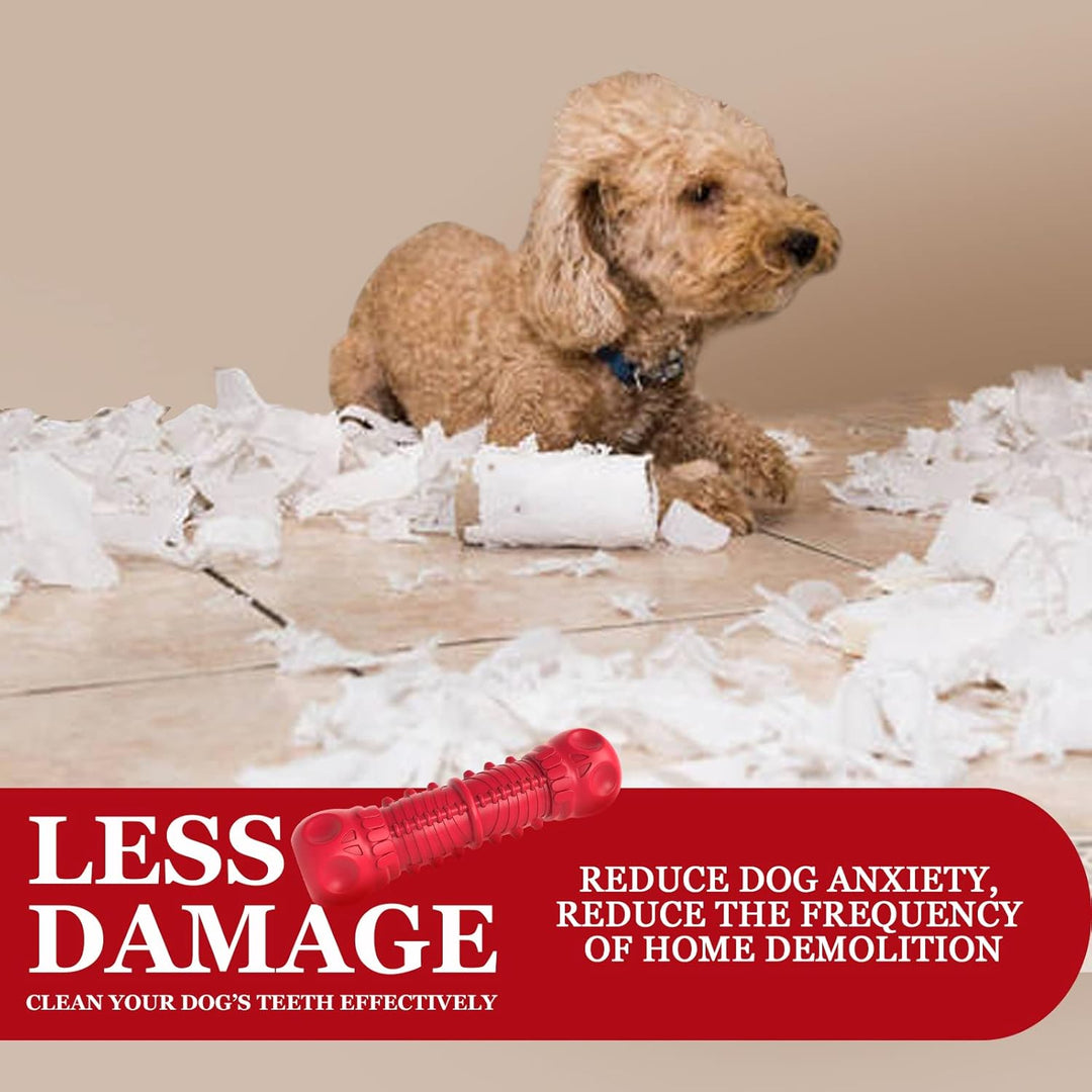Premium red natural rubber dog chew, ultra-durable for strong chewers, pet safe and non-toxic