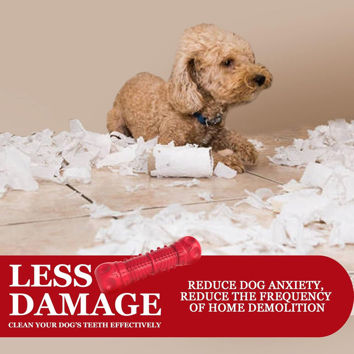Premium red natural rubber dog chew, ultra-durable for strong chewers, pet safe and non-toxic