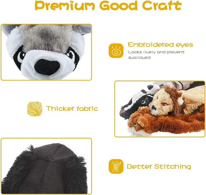 Set of 5 durable squeaky dog toys, stuffing-free interactive pet chew toys