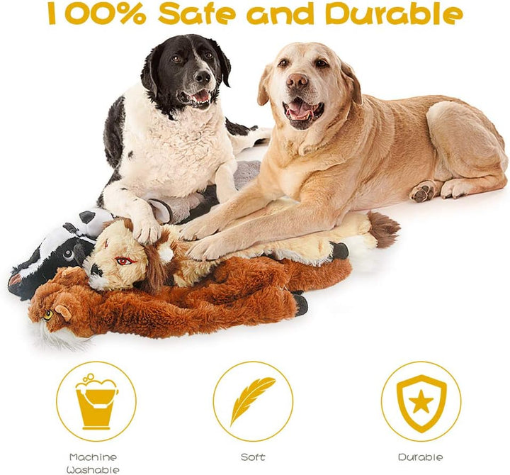 Close-up of a durable squeaky stuffing-free dog toy, pet-safe material chew toy