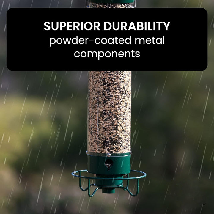 Enjoy bird watching with this tough, squirrel-proof hanging bird feeder for outdoor gardens.