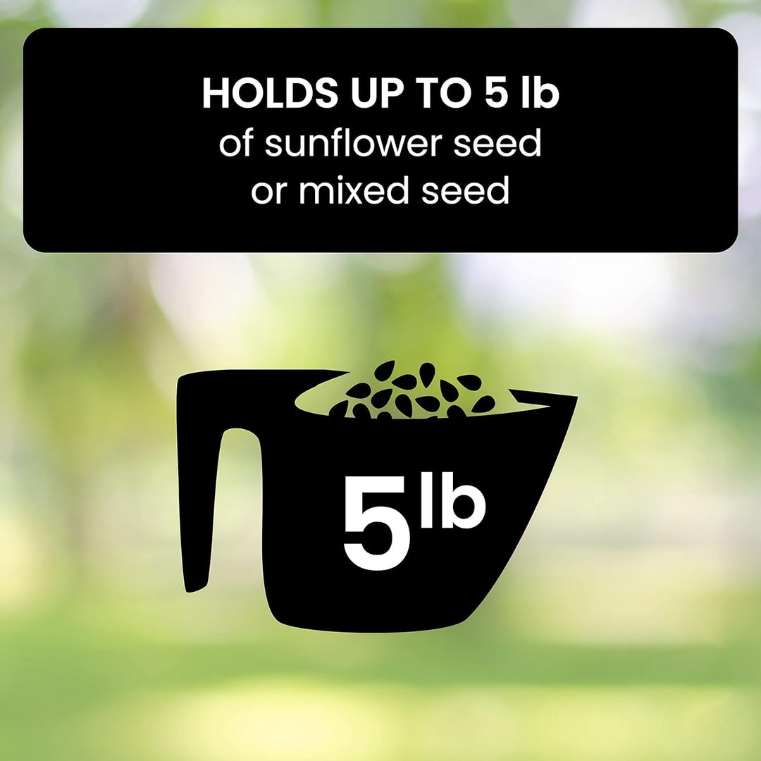 Attractive wild bird feeder, squirrel-proof design, ideal for any garden or backyard setting.
