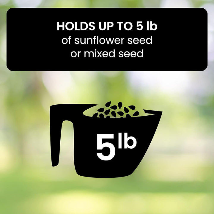 Attractive wild bird feeder, squirrel-proof design, ideal for any garden or backyard setting.
