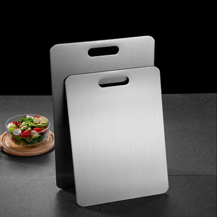 Hygienic stainless steel dough board for baking and cooking. Non-porous surface, easy to clean.