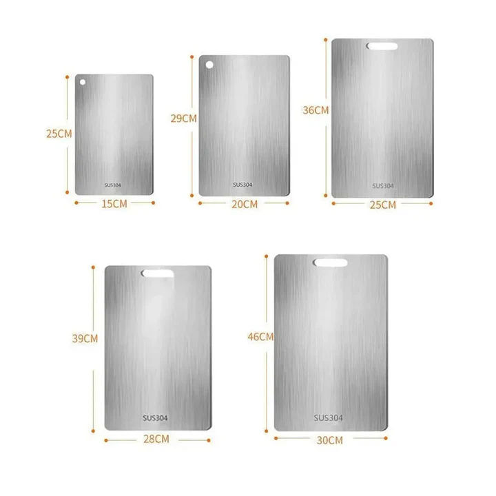 Effortless meal prep with this durable, double-sided titanium kitchen cutting board. Hygienic & portable design.