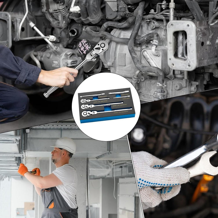 Ergonomic flexible head ratchet wrench with quick release, a versatile tool for mechanics