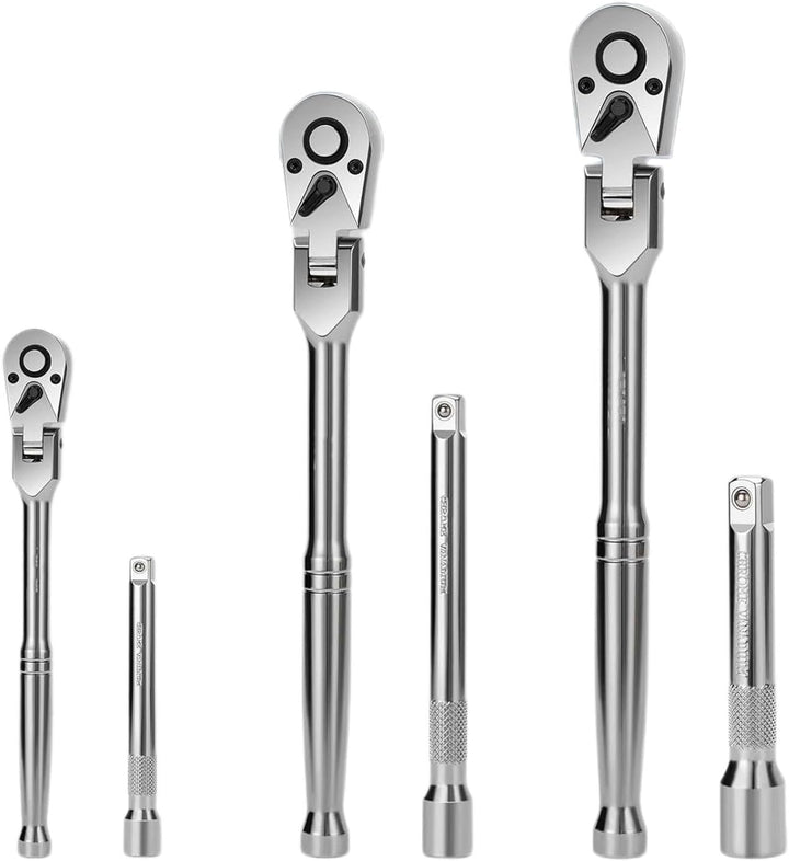 Flexible head ratchet wrench kit by Durotorq, perfect for tight spaces in automotive repair