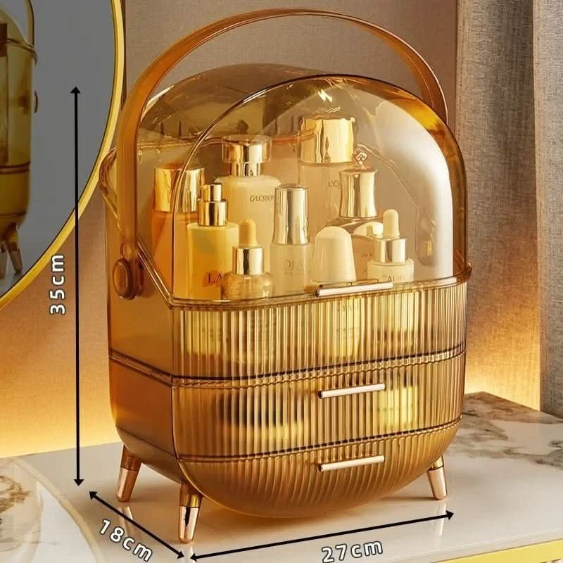 Premium dustproof beauty storage case. Clear waterproof makeup organizer for a clutter-free space.