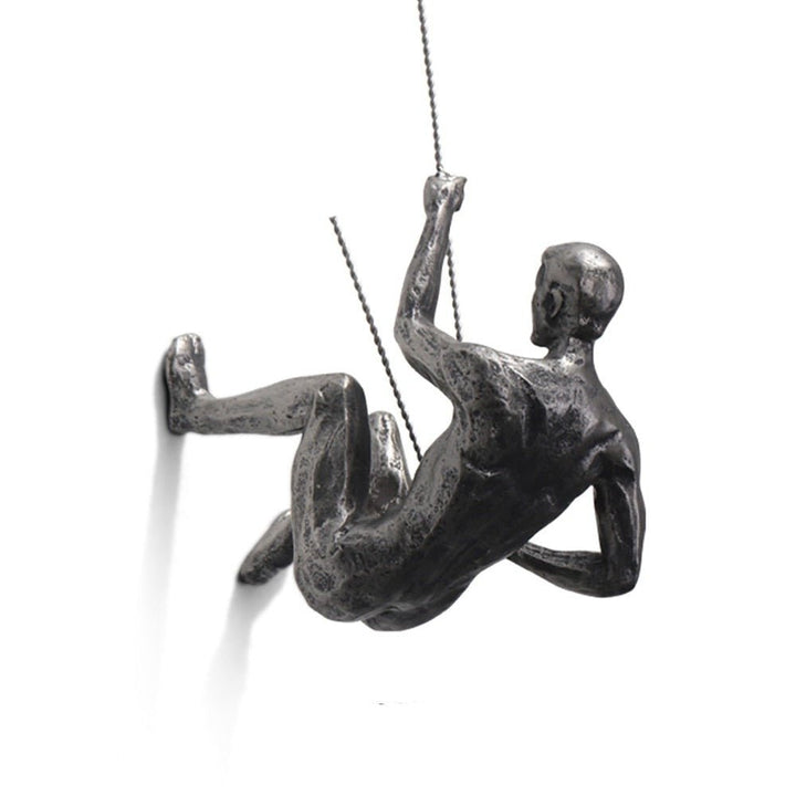 Modern home decor: handmade wall sculpture of a dynamic climber.