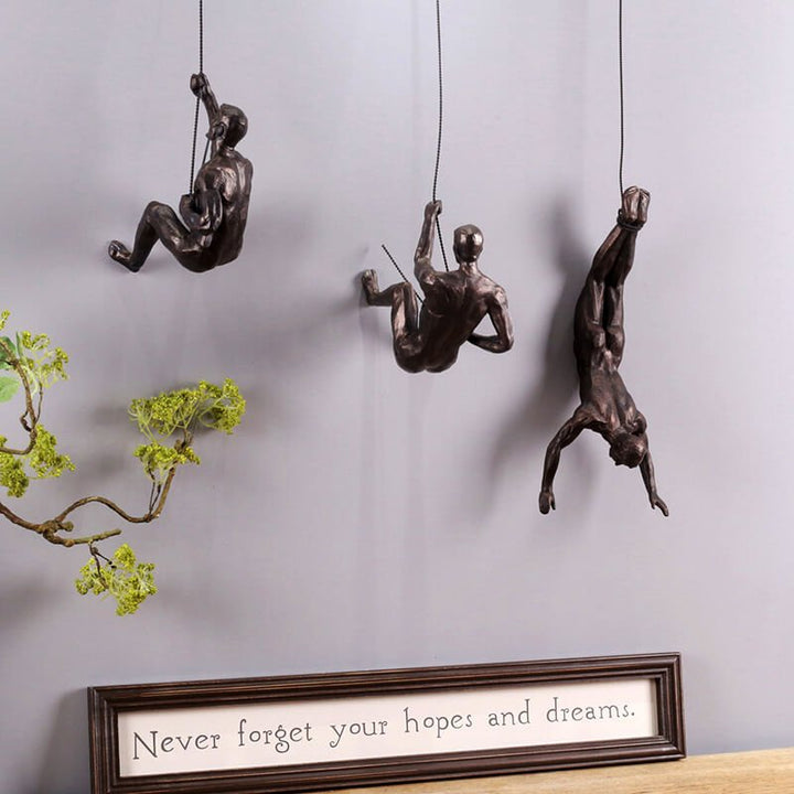 Handmade dynamic climber art for gallery wall, inspirational home decor.