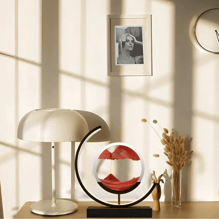 Unique dynamic sand art lamp, a perfect stress relief gift with dimmable LED ambient lighting.