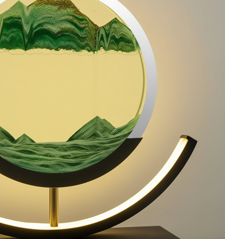 Sand lamp night light, a captivating LED table lamp for soothing ambient home decor