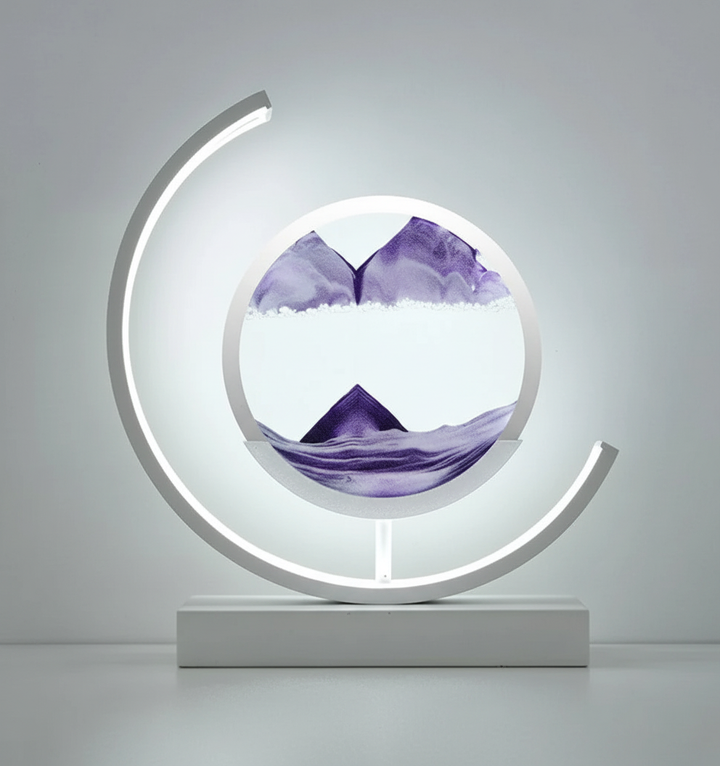 Meditation lamp: LED table lamp with mesmerising dynamic sand display, ambient light