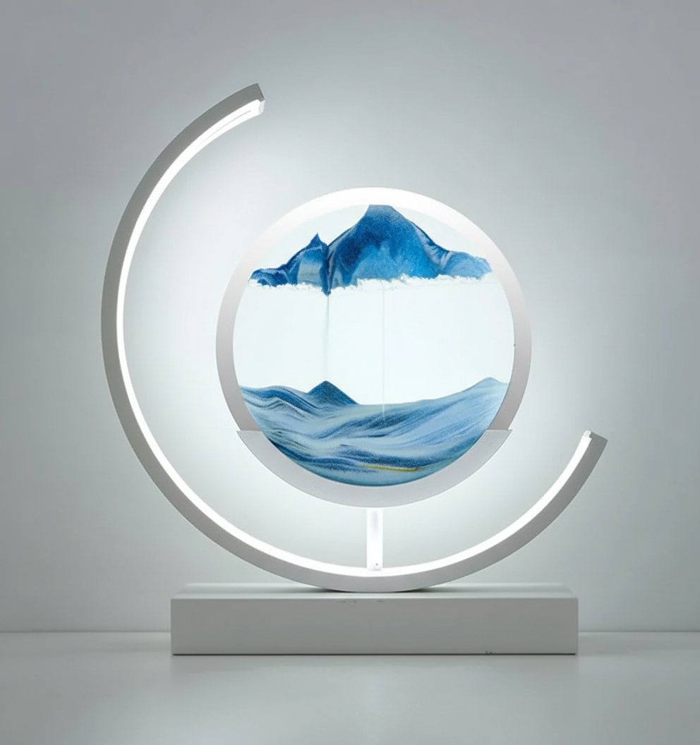 Home decor sand art LED table lamp, a unique piece for relaxing and decorative lighting