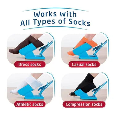 Complete compression sock aid kit with sock helper and shoe horn for easy on/off daily living.