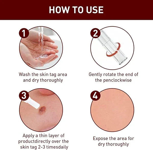 Before & after using the skin tag & mole remover. Achieve clear, blemish-free skin with this natural solution.