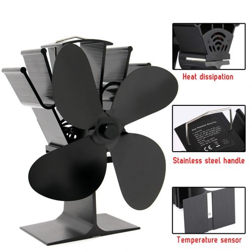 Heat powered fireplace fan for wood stoves, circulating warmth quietly & efficiently, reducing energy consumption.
