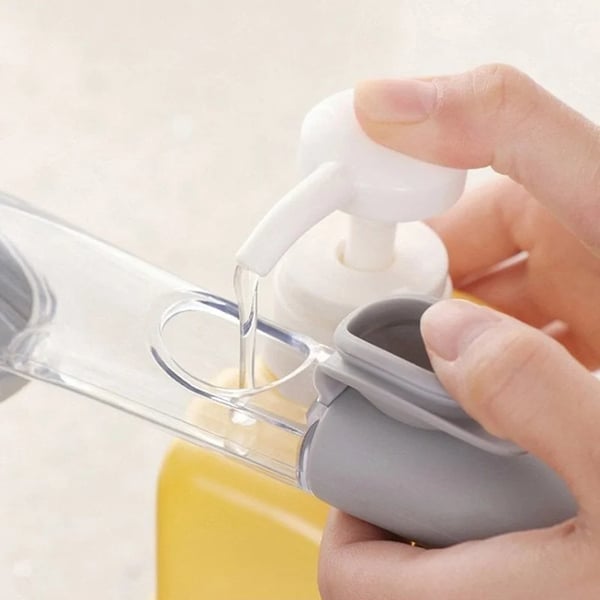 Convenient household dish brush with soap dispenser, simplifying daily kitchen washing tasks.