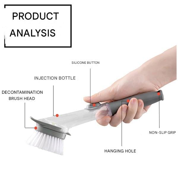 DishMaster Afwasborstel met Zeepdispenser, a modern kitchen cleaning brush for efficient dish care.