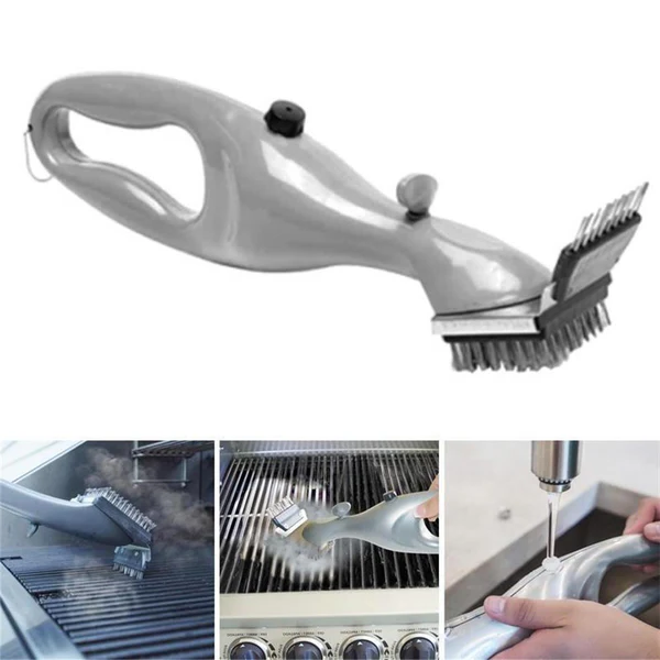 Innovative BBQ steam cleaner brush, perfect for all types of grills. Achieve a spotless cooking surface effortlessly.