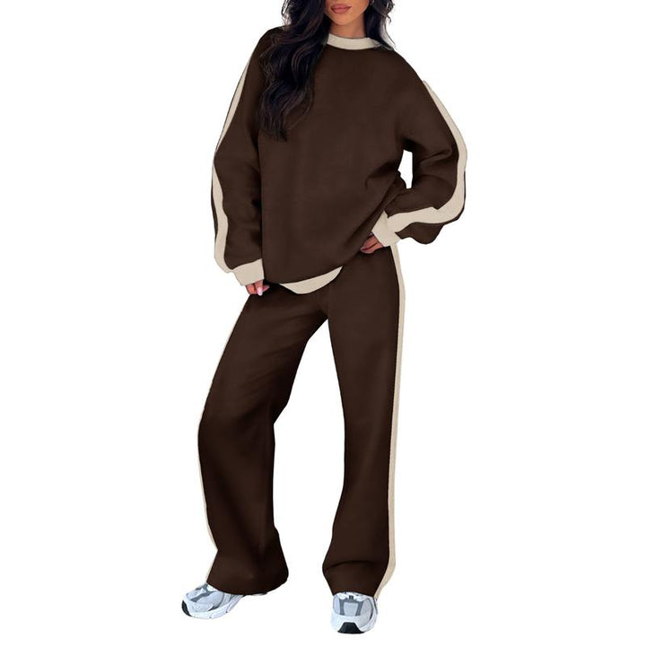 Chic women's wide-leg lounge set, a stylish two-piece with a relaxed fit perfect for casual wear.