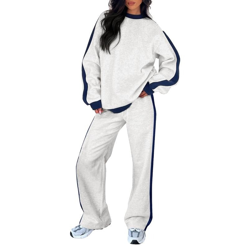 Women's two-piece wide-leg lounge set in a comfortable, relaxed fit, ideal for chic loungewear.