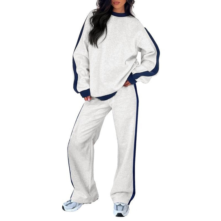 Women's two-piece wide-leg lounge set in a comfortable, relaxed fit, ideal for chic loungewear.