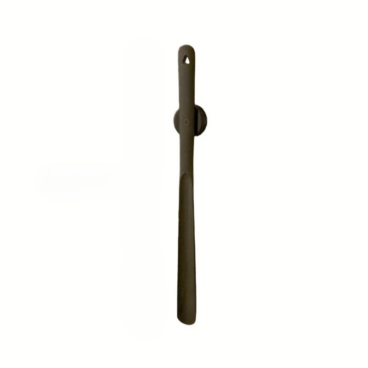 Functional magnetic wood shoehorn. Long beechwood daily living aid for easy shoe wear & stylish home organization.