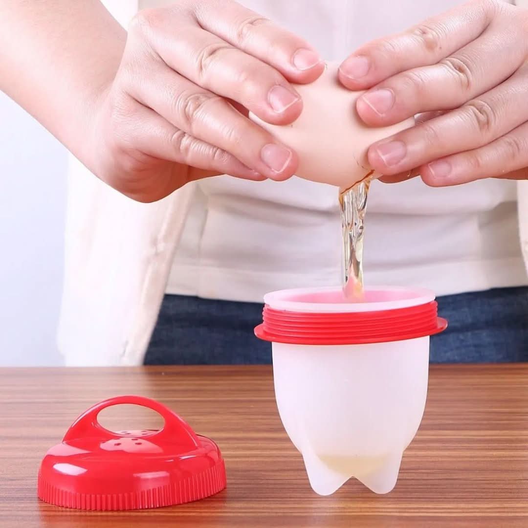 Effortless silicone egg cooker set. Cook perfect, easy-to-peel eggs for breakfast & bento without the fuss.