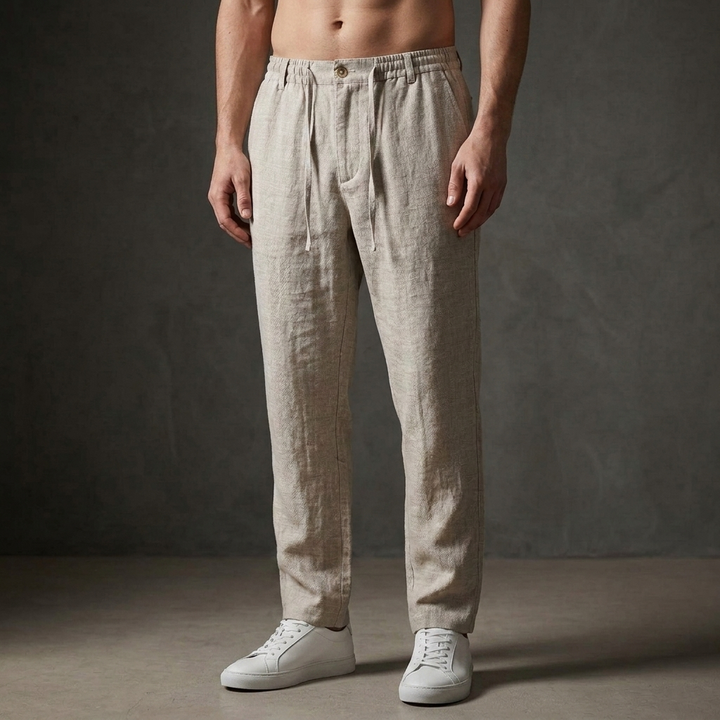 Relaxed fit drawstring trousers in a versatile color, great for casual wear or a smart-casual ensemble.
