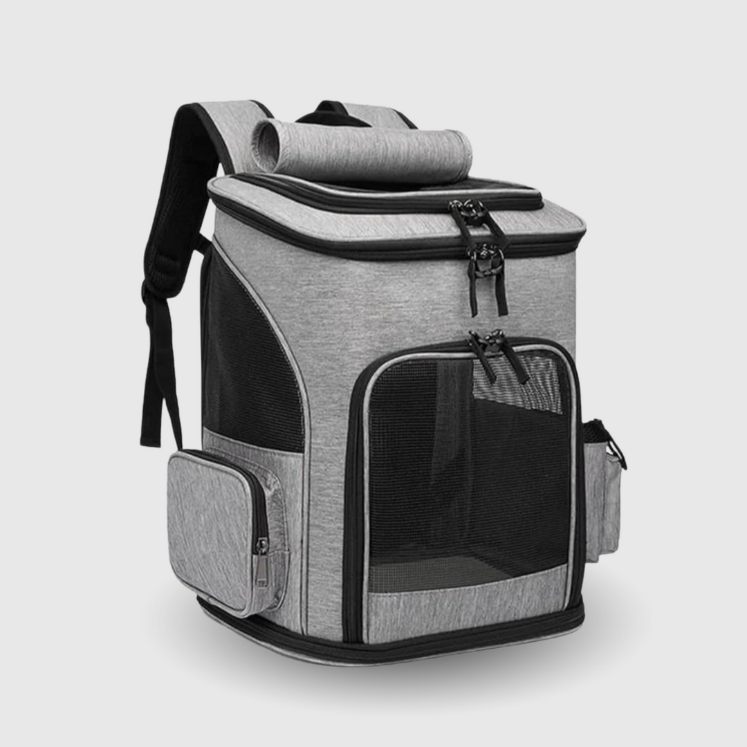 PurrPack cat backpack, a portable travel carrier for pets. Ideal for outdoor adventures & feline travel.