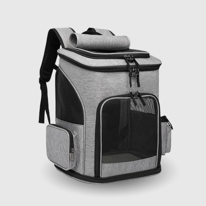 PurrPack cat backpack, a portable travel carrier for pets. Ideal for outdoor adventures & feline travel.