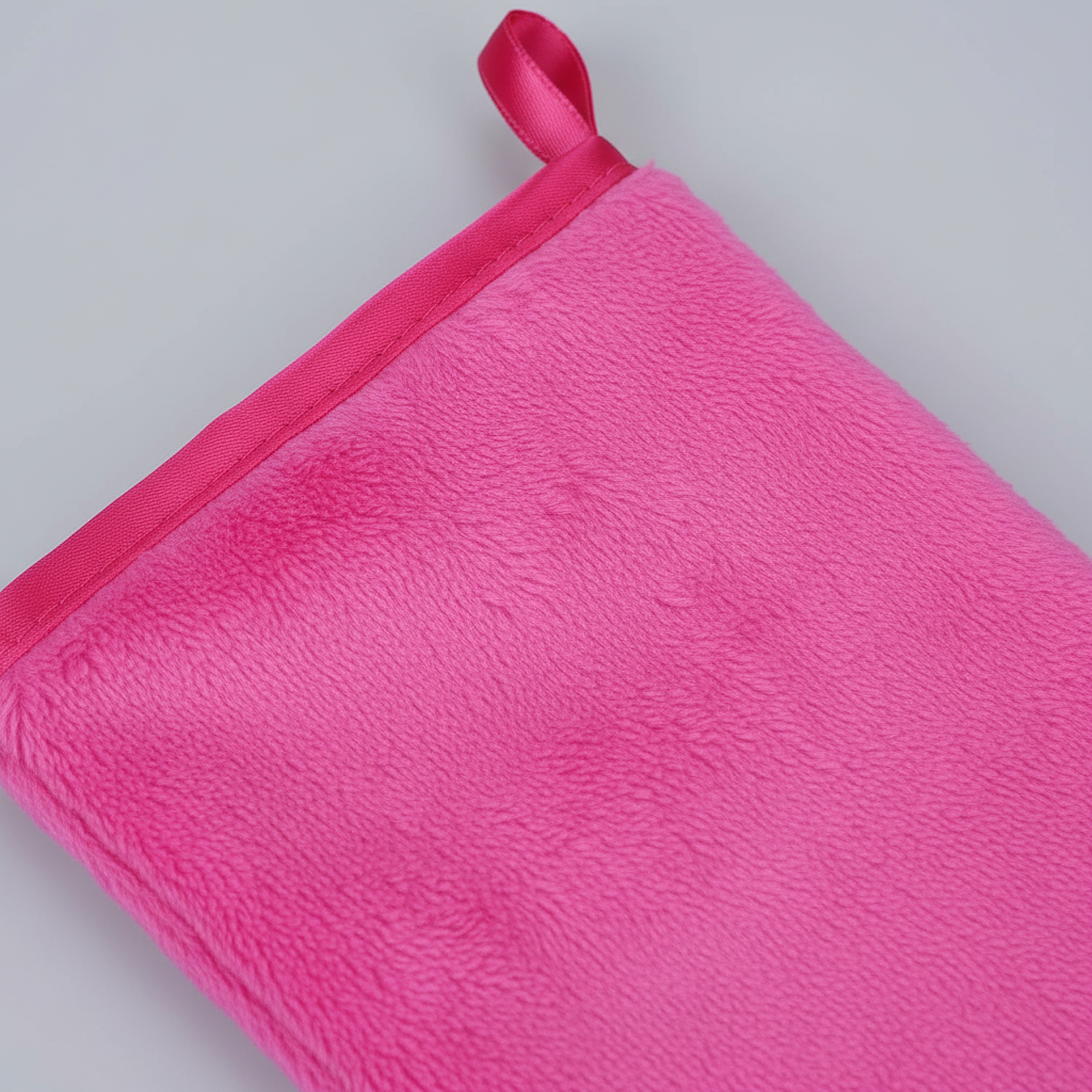 Close-up of soft CareMitts microfiber wash mitts, an 8-pack for gentle cleansing and bath accessories.