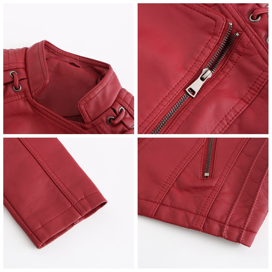 Trendy Elani women's leather biker jacket, a must-have for chic everyday fashion & versatile outerwear.