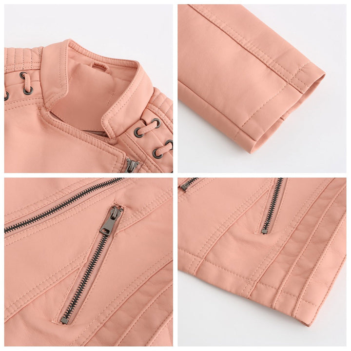 Elani women's comfortable & stylish leather jacket, perfect chic outerwear for everyday trendy fashion.