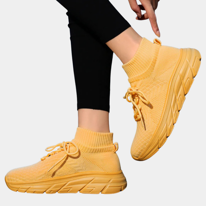 Elara women's lightweight casual sneakers. Trendy, comfortable everyday walking shoes for effortless style.