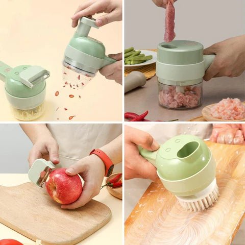 Smart kitchen PrepMaster 4-in-1 electric food chopper & slicer. A time saver for easy meal preparation.