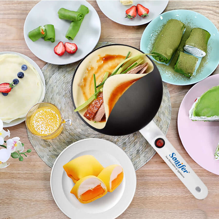 Compact electric pancake maker, a versatile kitchen appliance for breakfast & brunch.