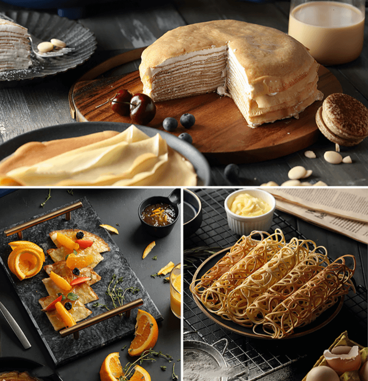 Electric pancake maker, essential kitchen appliance for quick & easy clean-up.