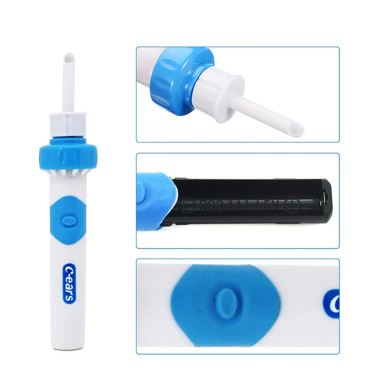 Compact, portable unisex electric ear wax remover for safe, hygienic ear care at home or travel.