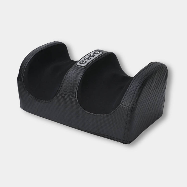 Deep kneading electric foot massager, targeting acupoints for pain relief & stress reduction in tired feet.
