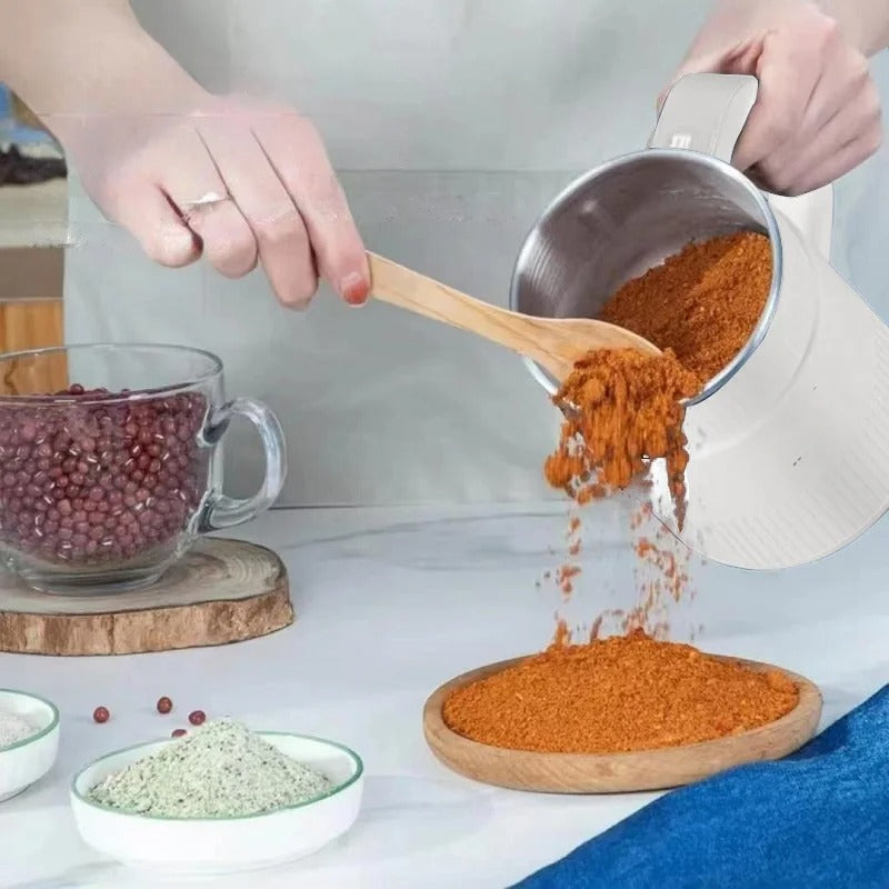 Versatile electric grain mill & seed grinder. Easily grinds grains, seeds, & coffee for fresh ingredients.