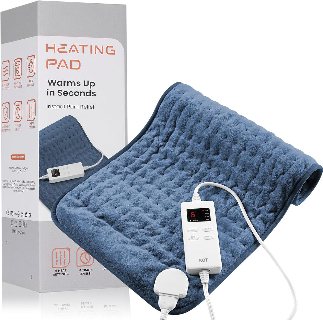 Electric heating pad for targeted back pain relief & muscle aches.
