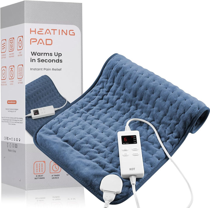 Electric heating pad for targeted back pain relief & muscle aches.