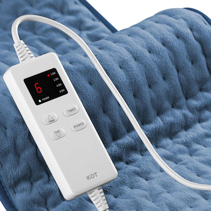 Unisex electric heating pad for comprehensive back, neck, shoulder, & joint pain relief.