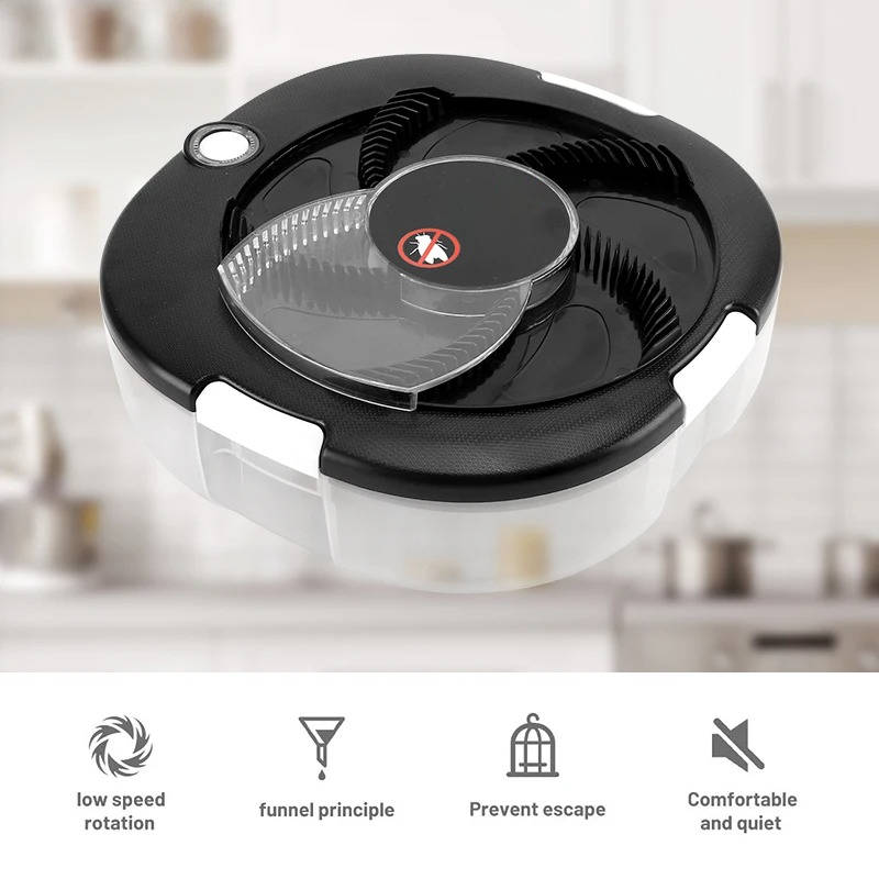 Sleek indoor electric fly trap for kitchen & home. Non-toxic, quiet operation pest control.